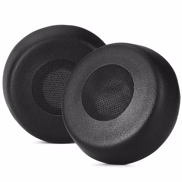 2-pakning utskiftbare øreputer kompatibelt med Cisco Headset 730 – proteinlær memoryfoam-øreputer Sort
