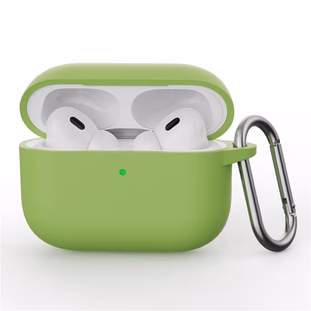 Til AirPods Pro 3 Silikondeksel Integrert Bluetooth-øretelefondeksel med krok - Matcha