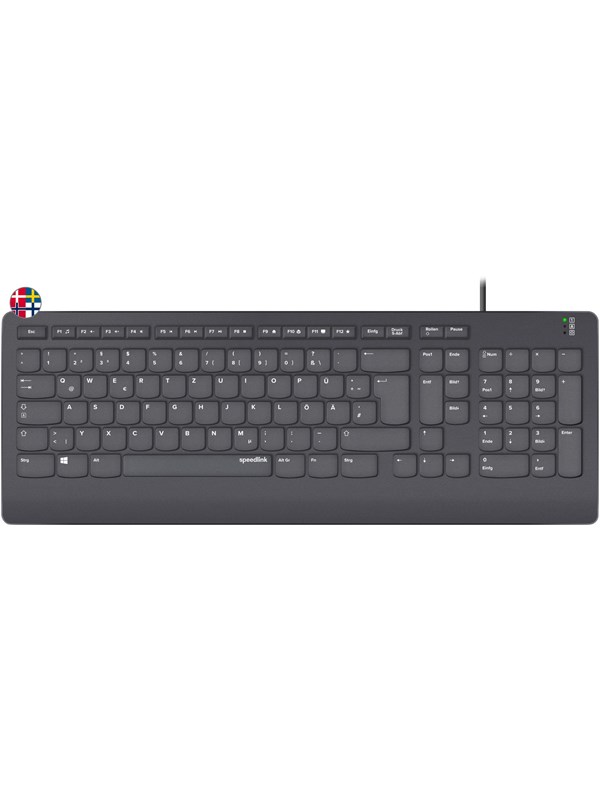 Speed-Link HI-GENIC Antibacterial Keyboard - Tastatur - Nordisk - Svart