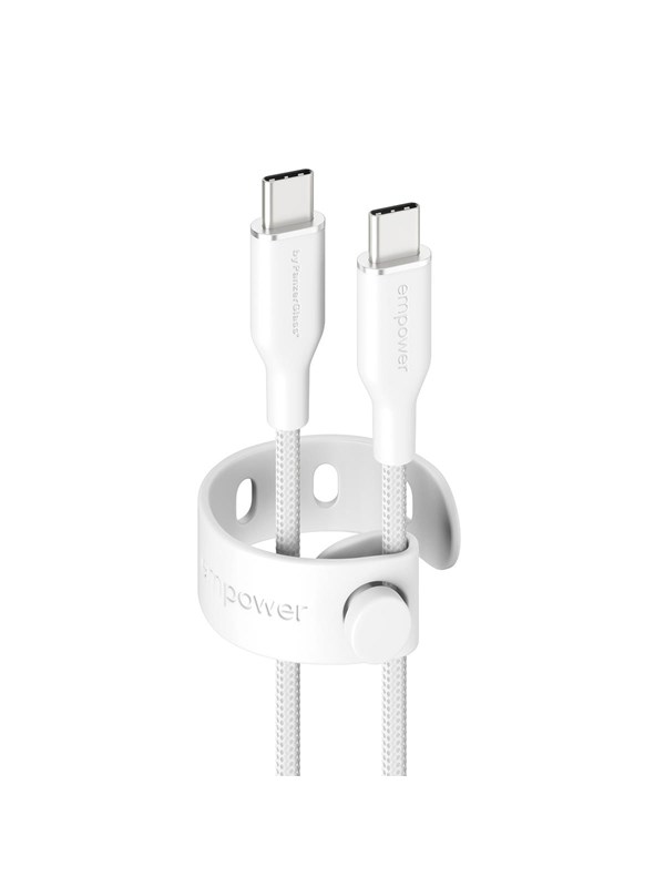 empower by PanzerGlass Racing 60W USB-C to USB-C Cable | USB 2.0 | 1.2M | Silver White