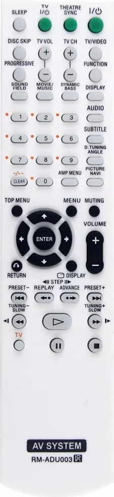 Fjernkontroll erstatning RM-ADU003 for Sony-forsterker