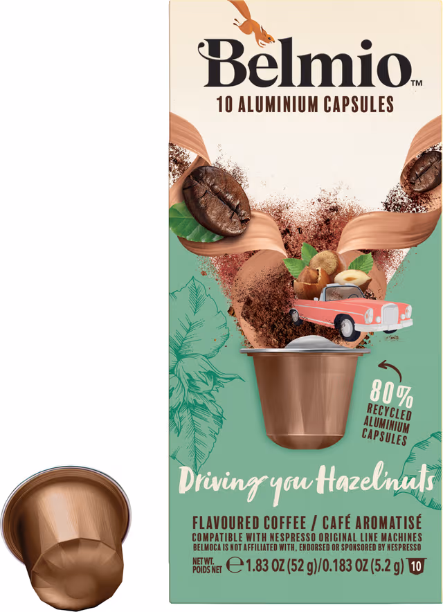 Belmio Driving you Hazelnuts kaffekapsler til Nespresso (10-pk)