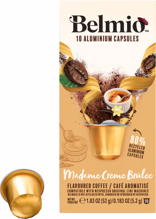 Belmio Madame Crème Brûlée kaffekapsler til Nespresso (10-pk)
