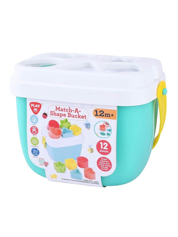 PLAY Shape Sorter Bucket with Shapes 12 pcs.