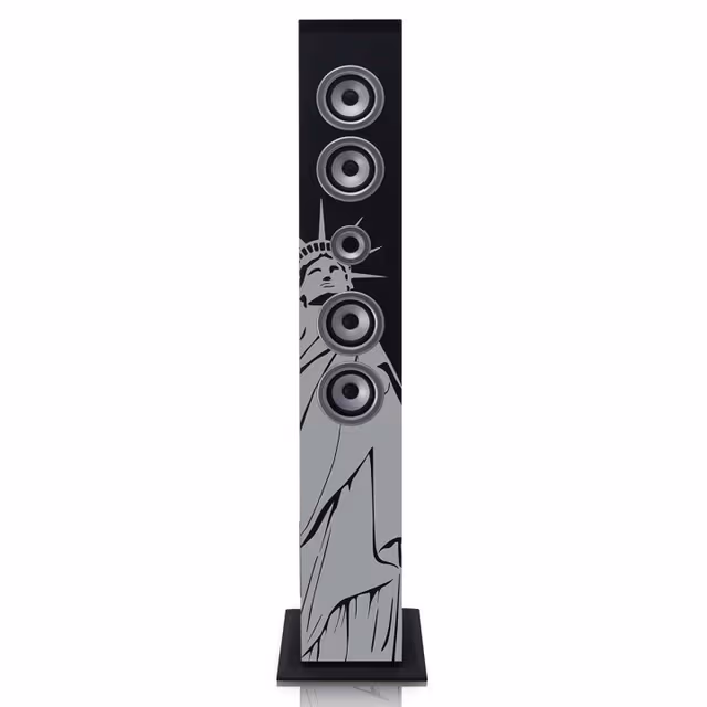 ICES Speakertower med Bluetooth®, PLL FM-radio, USB og SD-spiller