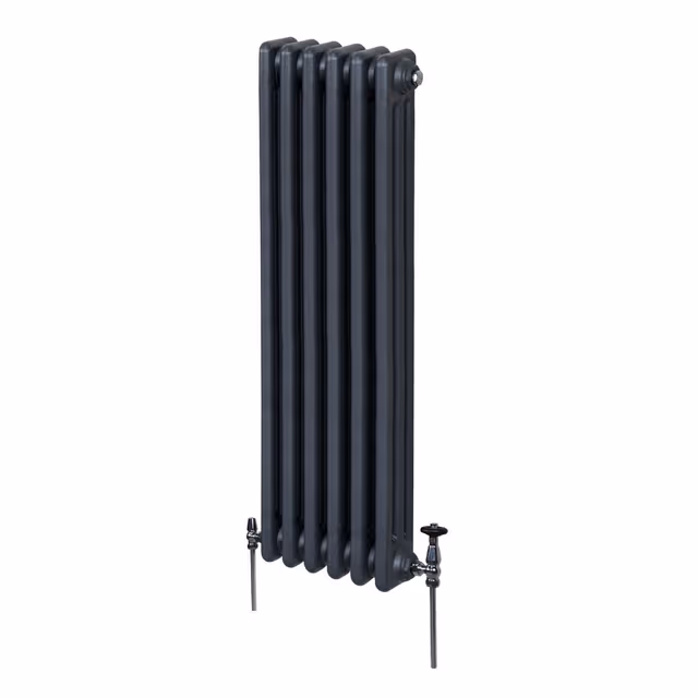 Tradisjonell vertikal radiator med 3 søyler – 1500 x 292 mm – Antrasittgrå