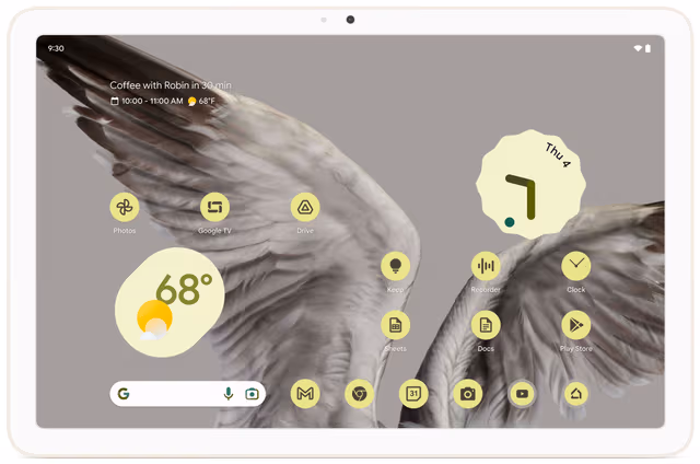 Google Pixel Tablet 11" m/høyttaler ladedokk 8/128GB (porselen)