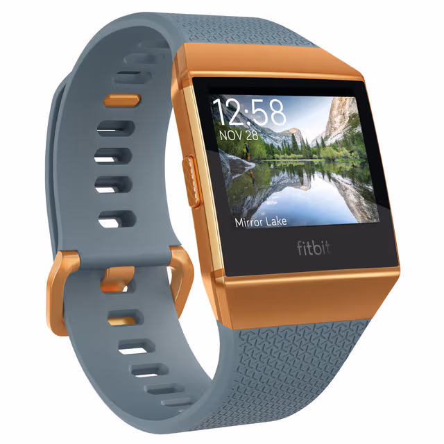 Fitbit Ionic smartklokke (skiferblå/brent oransje)