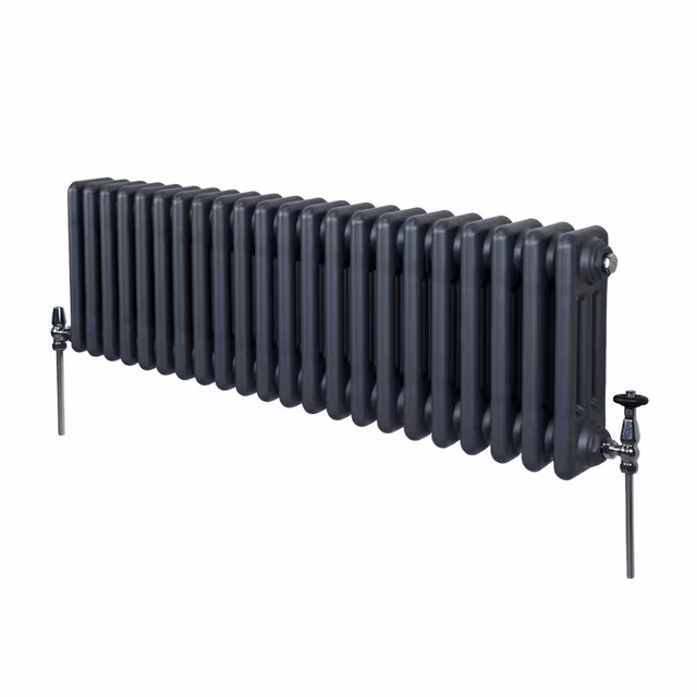 Tradisjonell horisontal 3-kolonne radiator - 300 x 1012 mm - Antrasittgrå