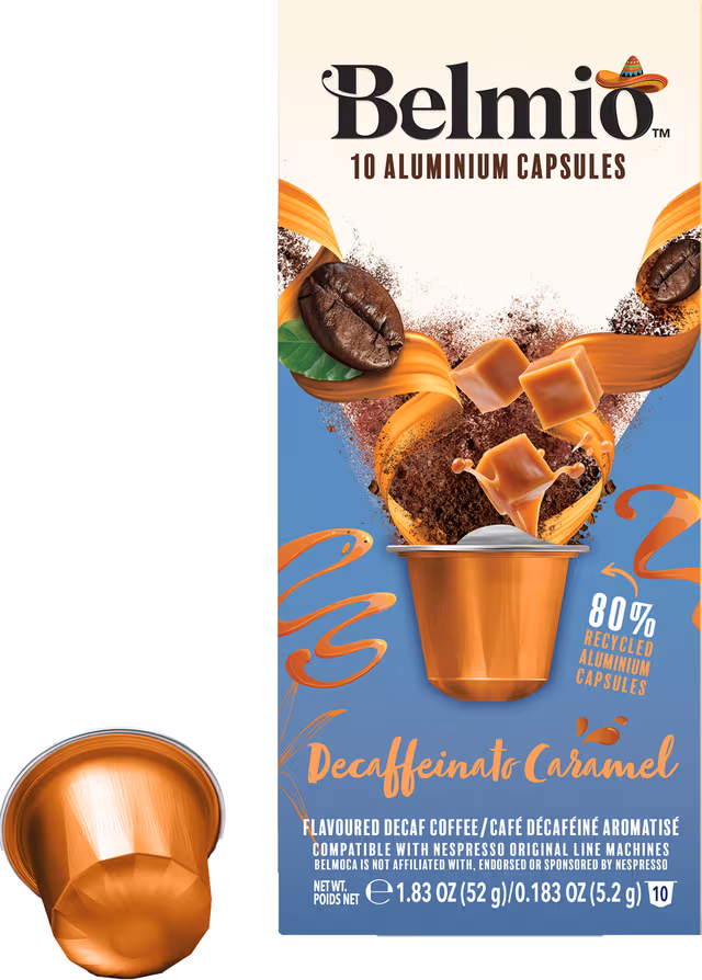Belmio Decaffeinato Caramel kaffekapsler til Nespresso (10-pk)