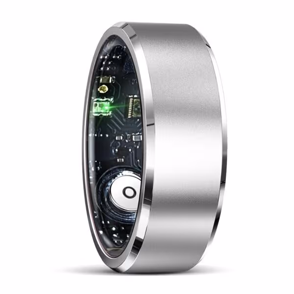R5 Smart Ring med helseovervåking og treningsmoduser Størrelse 8 - Sølv