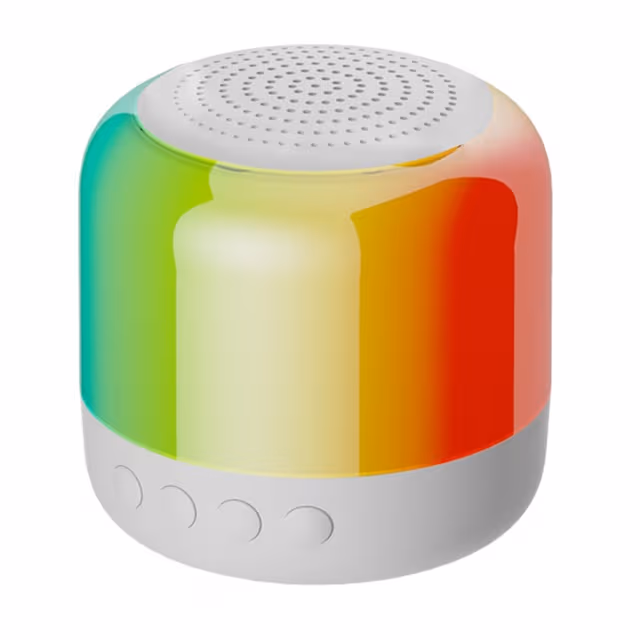 Høyttaler Bluetooth Stereo Surround Trådløs Mini Subwoofer med RGB-lys - Hvit