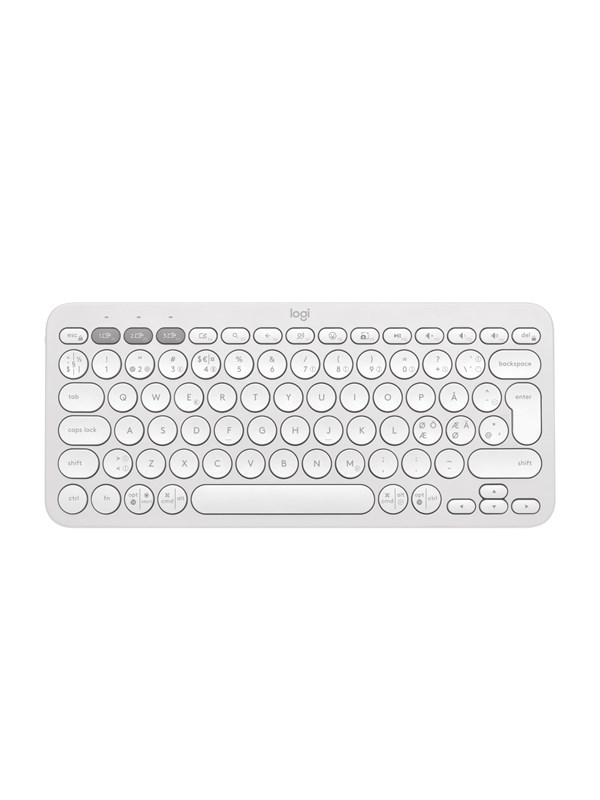 Logitech Pebble Keys 2 K380s Wireless Keyboard - Tonal Off-White - Tastatur - Nordisk - Hvit