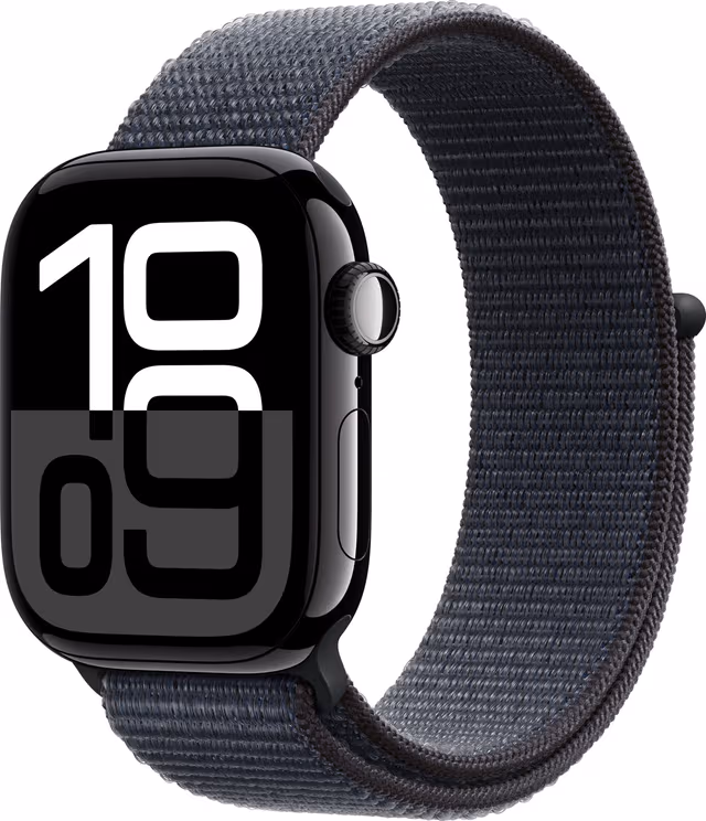 Apple Watch S10 46mm GPS (Sort Aluminium/Blekk Sport Loop)
