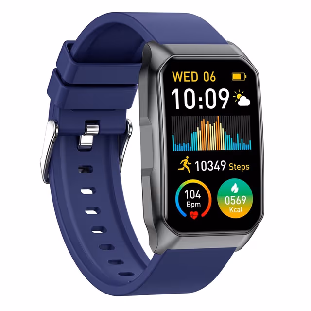 Smartklokke med Bluetooth-samtale Helsemonitor Fitnesstracker Smartklokke - Blå