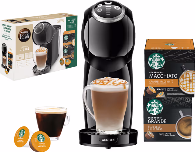 Nescafé Dolce Gusto Genio S Plus kapselmaskin samlepakke (sort)