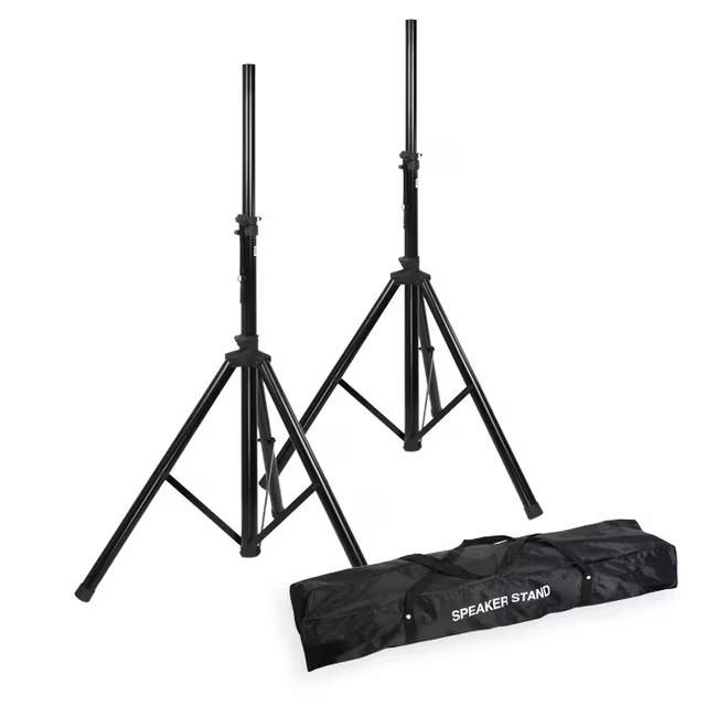 2 stk. Høyttalerstativer med veske (30kg/1,80m)