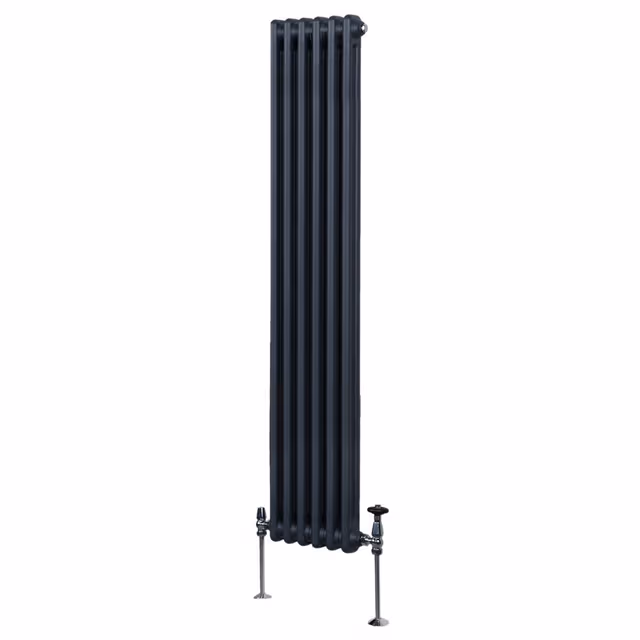 Tradisjonell vertikal 2-søylet radiator - 1800x 292 mm - Antrasittgrå