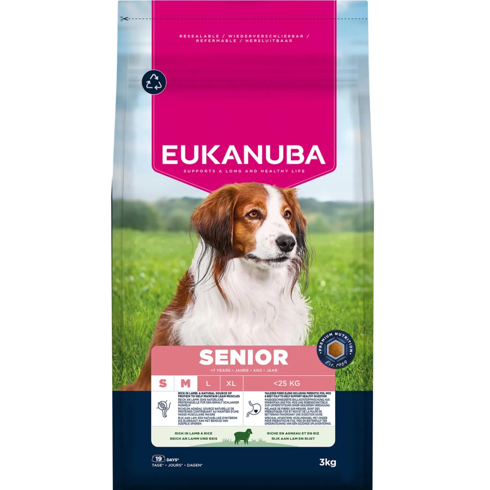 EUKANUBA Senior Small/medium Breed Lam & Ris - 3kg