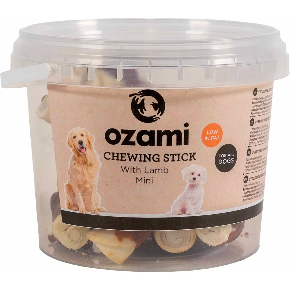 Ozami tyggesticks 6 cm  -  300 g bøtte