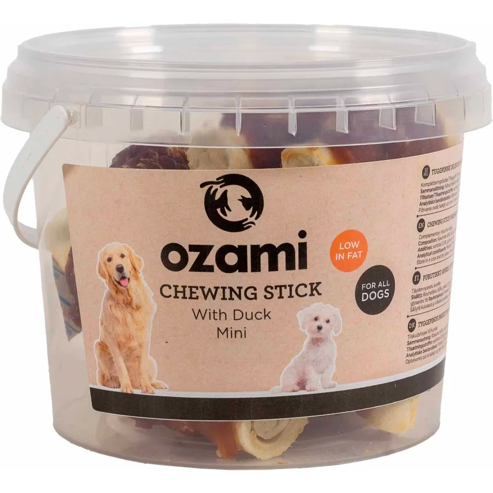 Ozami tyggesticks 6 cm  -  300 g bøtte