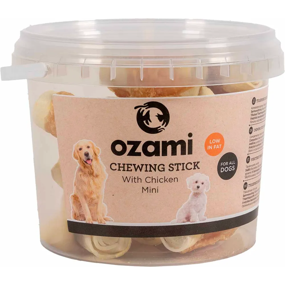 Ozami tyggesticks 6 cm  -  300 g bøtte