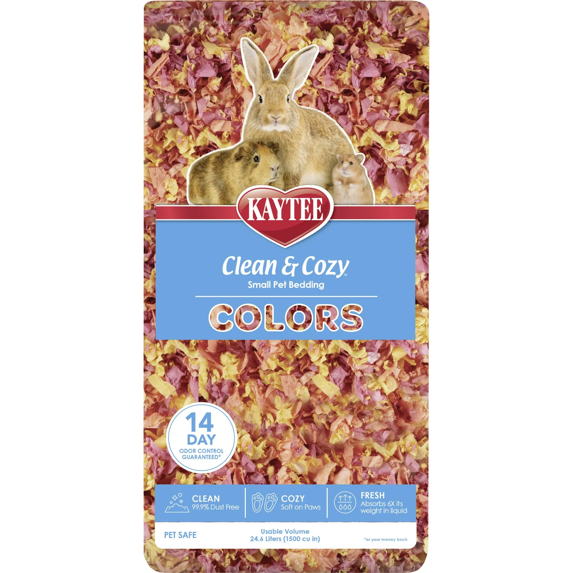 Kaytee Clean & Cozy Colors Sunset  -  papirstrø til smådyr - 24.6 liter