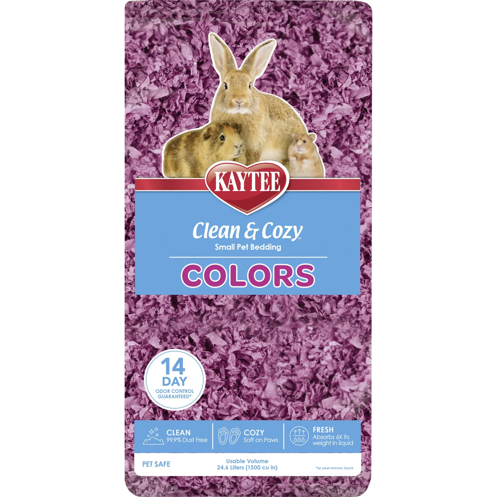 Kaytee Clean & Cozy Colors Plum  -  papirstrø til smådyr - 24.6 liter