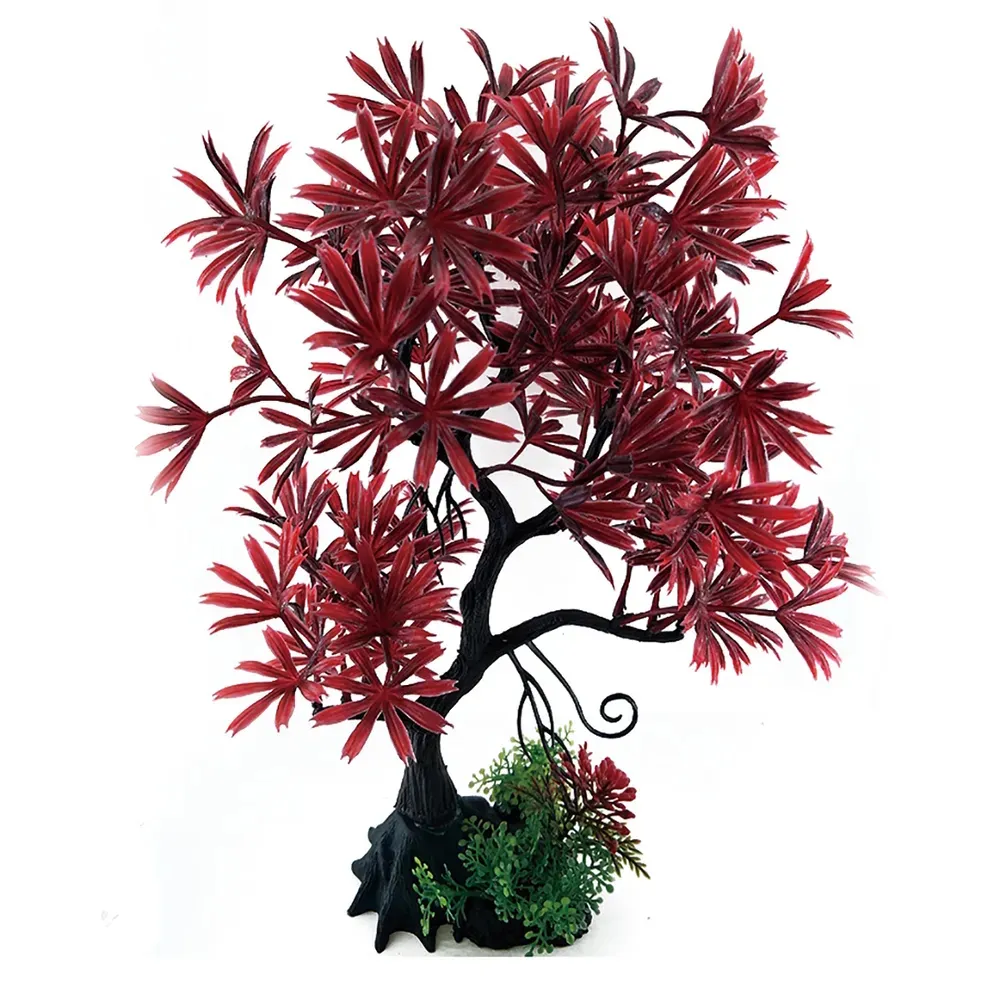 Plastplante Rød Bonsai 15x30cm