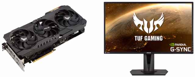 Asus TUF RTX 3070 Ti + VG27AQ sett med GPU/skjerm