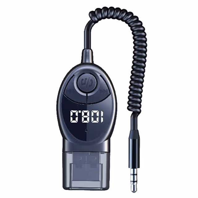 W8 Bilstereoadapter Bluetooth-kompatibel mottaker FM-sender med teleskopkabel