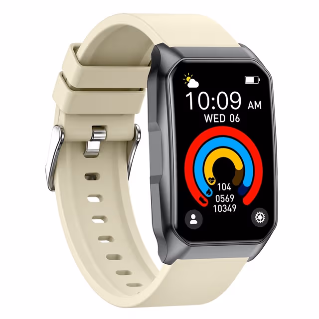 Smartklokke med Bluetooth-samtale Helsemonitor Fitnesstracker Smartklokke - Gul