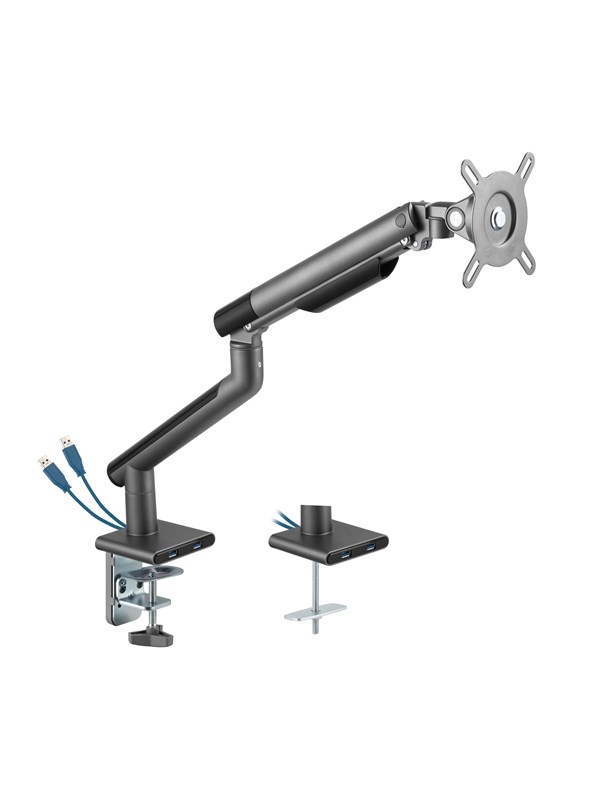 DUTZO Skjermholder for 1 skjerm (17"-32") - Slim USB-utgave (Svart)