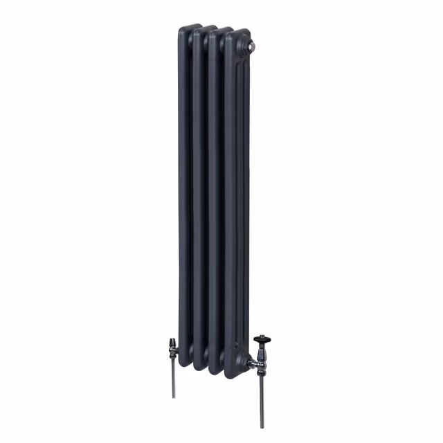 Tradisjonell vertikal radiator med 3 søyler – 1500 x 202 mm – Antrasittgrå