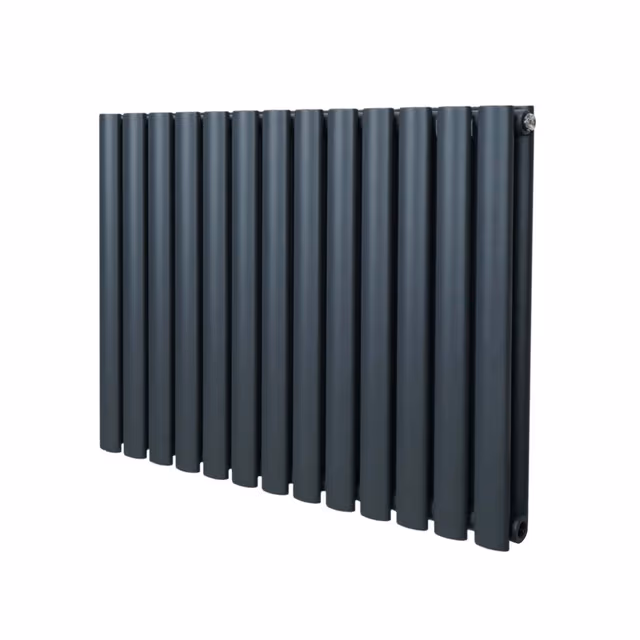 Oval søyle radiator - 600mm x 780mm - Antrasittgrå