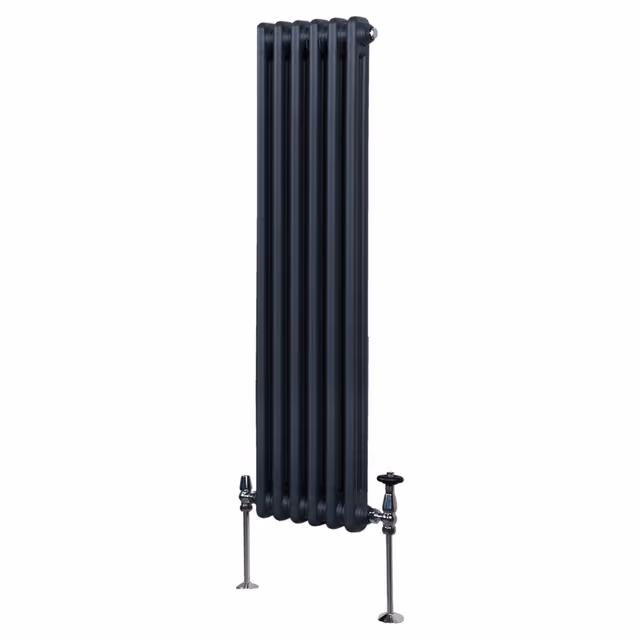 Tradisjonell vertikal 2-søylet radiator - 1500x 292 mm - Antrasittgrå