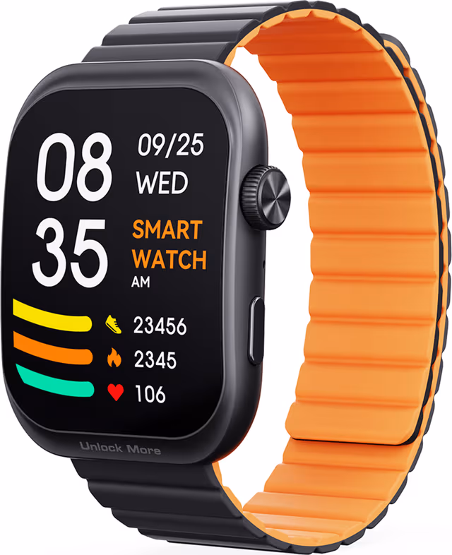 AUKEY SW-1U Smartwatch med To Magnetiske Remme, Zinklegeringshus Mørkegrå