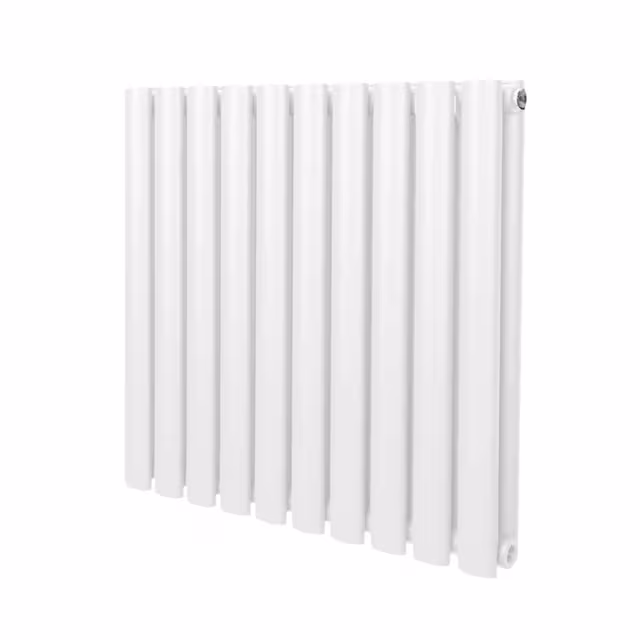 Oval søyle radiator - 600mm x 600mm - Hvit