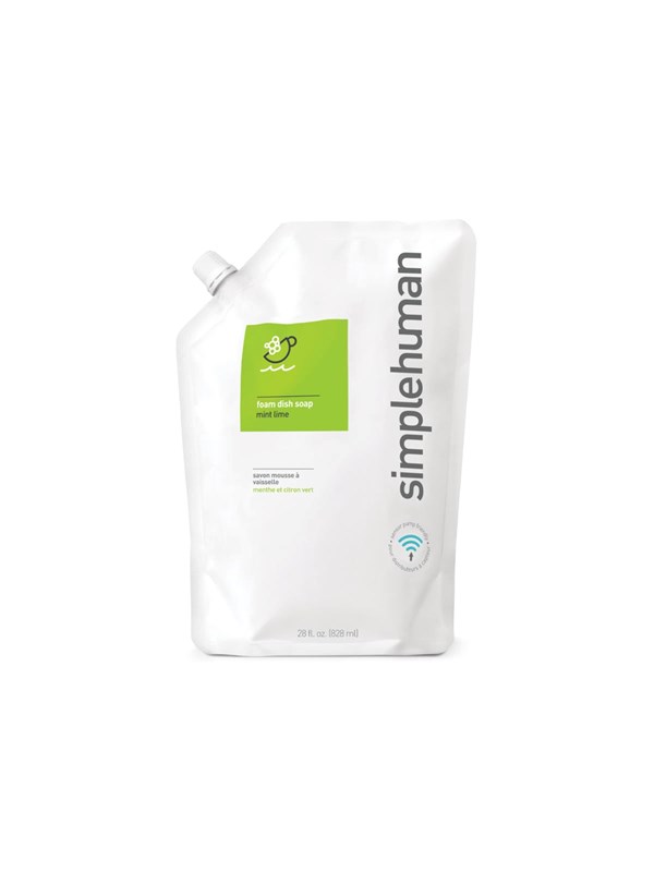 Simplehuman 828 ml skum oppvaskmiddel refill pose, mynte lime