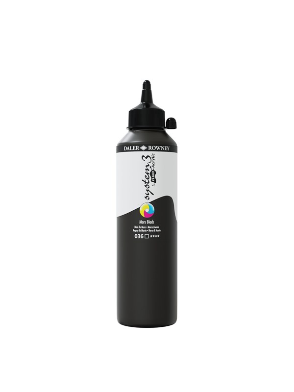 Daler-Rowney System3 Fluid Acrylic 500 ml Mars Black