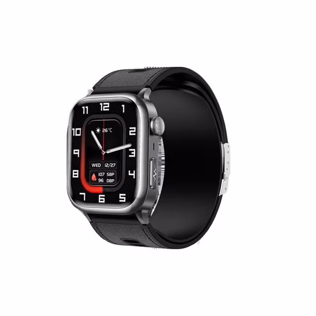 Smartklokke - 2,06 tommers AMOLED fullberøringsskjerm med BLE 5.3, IP67, 530 mAh batteri, magnetisk lading, NFC - Kompatibel med Apple, Samsung, Huawei Sort