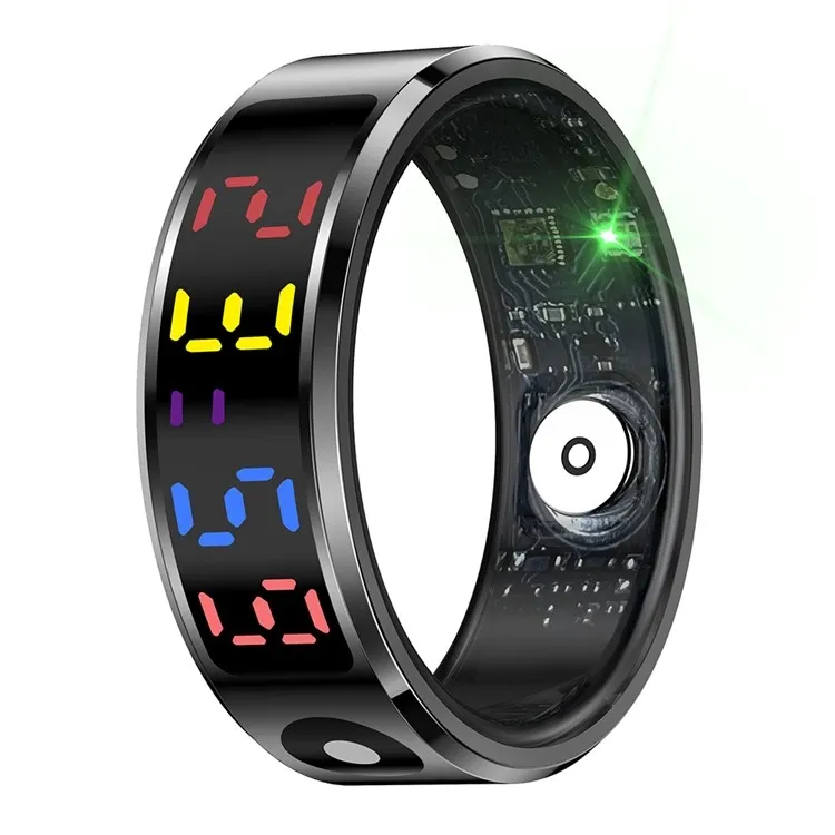Vanntett Smart Ring Søvnsporing Blodsyre Pulsmåler Ladeetui – Størrelse 10