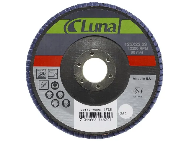 Lamellskive Luna 125 mm K80