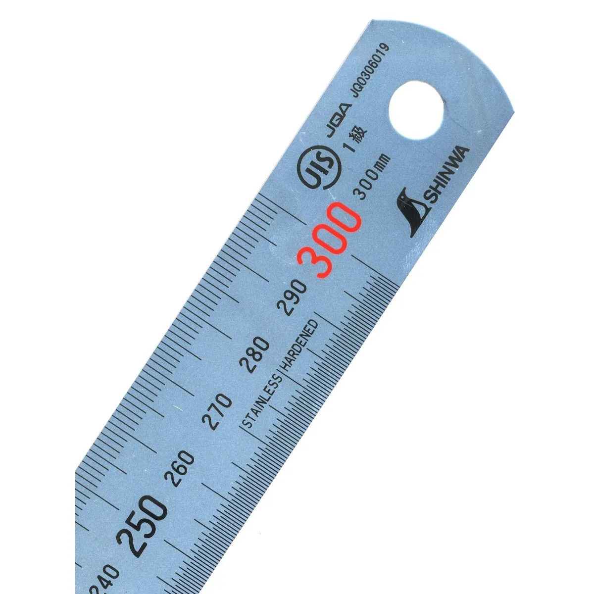 Shinwa stållinjal 300 x 25 x 1,0 mm H101C