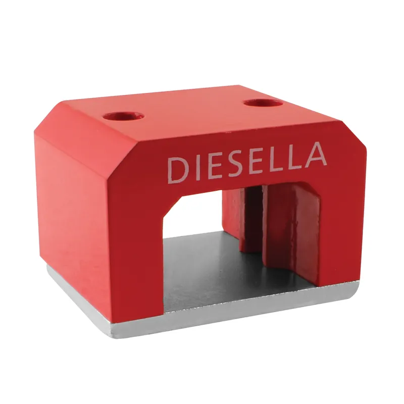 Alnico hesteskomagnet i broform 57x40,5x35 mm med 2xØ7,9 mm huller (250N)