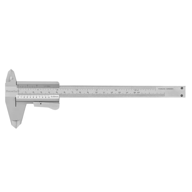 Skyvelær med klemlås 0-150x0,05 mm og 40 mm kjever