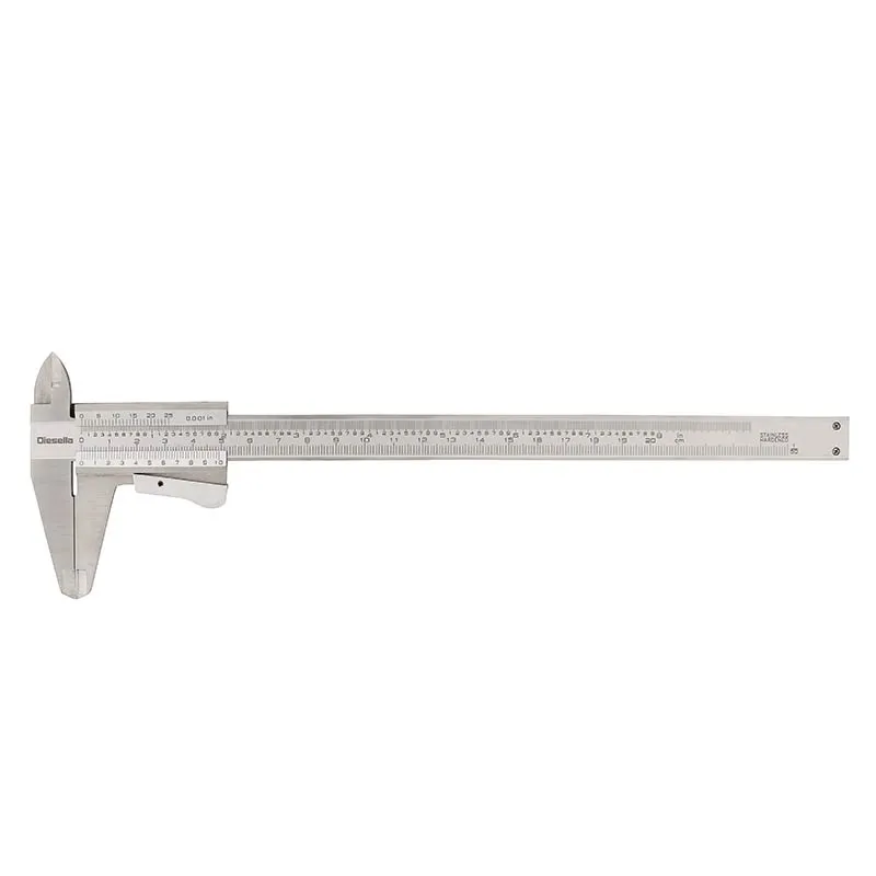 Skyvelær med klemmelås 0-200x0,02 mm og 50 mm kjever
