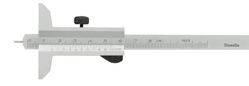 Dybdeskyvelær 0-80 mm x 0,05 m målepinn (50 mm bro)