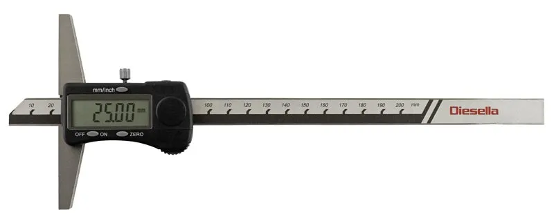 Digital Dybdemåler 0-200 mm x 0,01 mm (100 mm bro)