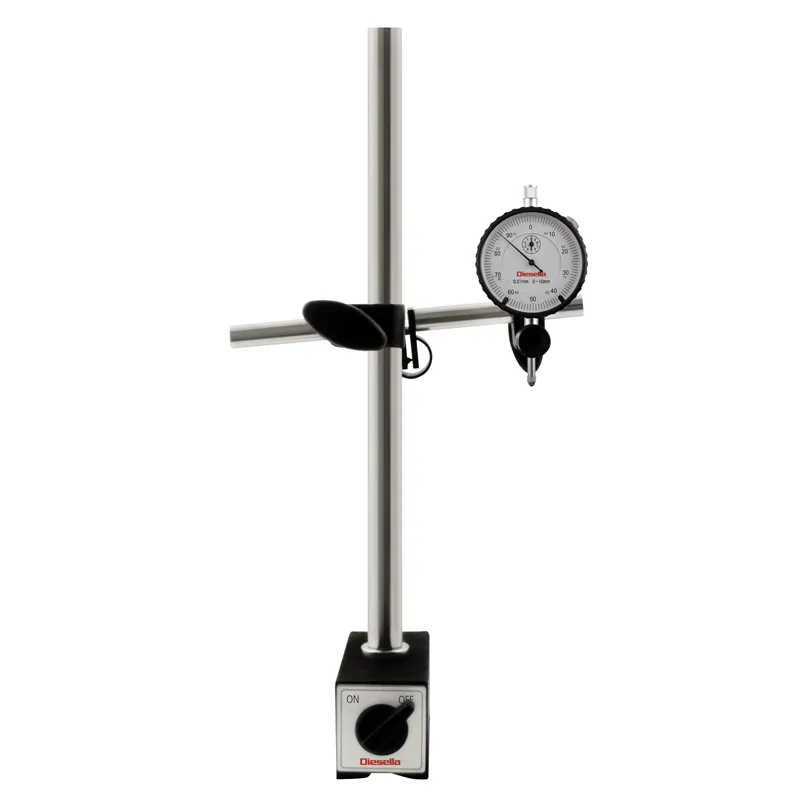 Magnetmålestativ 130 kg Ø20 mm søyle L=355 mm On/off-magnet